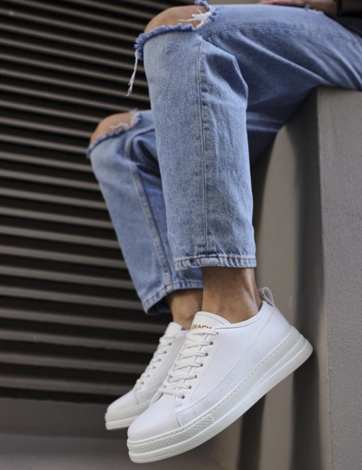 Ανδρικά λευκά Sneakers δερματίνη 0102020W φωτογραφία